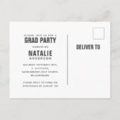 大胆な現代の2019年卒業生 インビテーションポストカード (裏面)