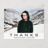 大胆な現代タイポグラフィー フォト 卒業おめでとう ありがとう ポストカード (正面)