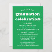 大胆な現代的なレトロな卒業生 | 卒業のお知らせ 招待状 (裏面)