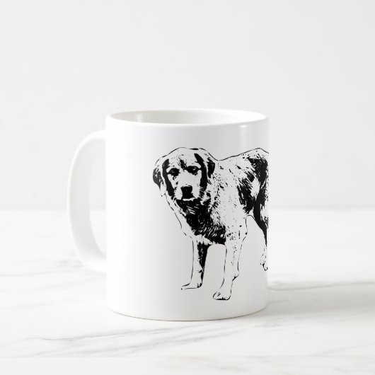 大胆な秋の犬のシルエットマグ コーヒーマグカップ (正面左)