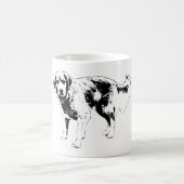 大胆な秋の犬のシルエットマグ コーヒーマグカップ (中央)