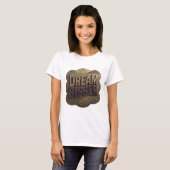 大胆な紫色のDREAM BIGGERスローガンTシャツ Tシャツ (正面フル)
