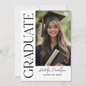 大胆な縦型卒業写真パーティー 招待状 (正面)