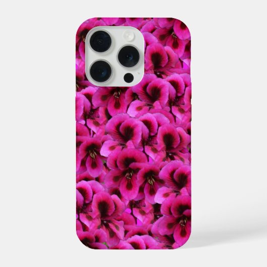 "大胆な美しさ: 鮮やかなマゼンタ色のゼラニウムの花 iPhoneケース (裏面)