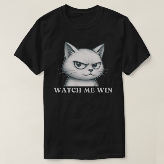 大胆な自信の猫グラフィックデザイン Tシャツ (デザイン正面)