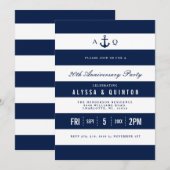 大胆な航海テーマのアニバーサリーパーティー招待状 招待状 (正面/裏面)