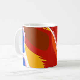 大胆な色で流れる抽象的な形 コーヒーマグカップ