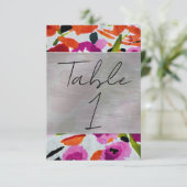 大胆な色のポップ インクの水彩花 招待状 (スタンド正面)