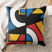 大胆な色の幾何学的キュービスト抽象芸術 クッション (ブランケット)