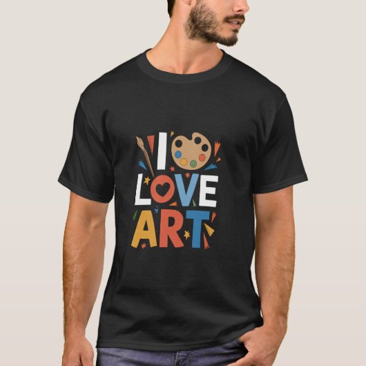 大胆な色使いでアートを愛する表現 Tシャツ (正面)