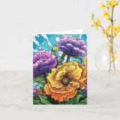 大胆な花のカード カード (黄色い花)
