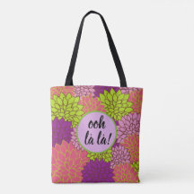 大胆な花柄 Ooh la la/ モノグラム ピンク パープル グリーン
