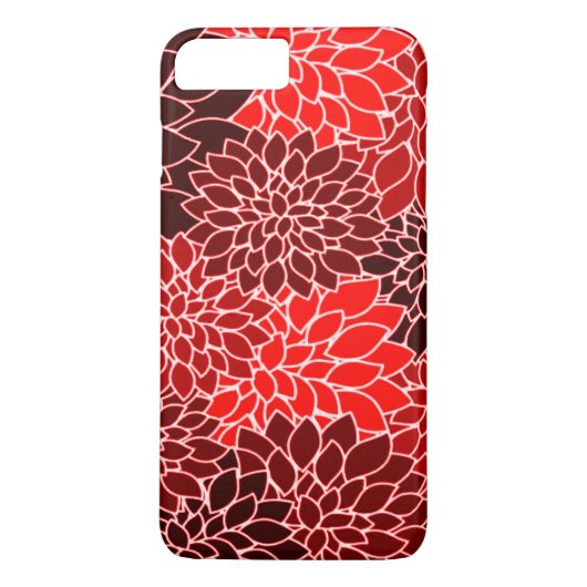 大胆な表現 赤いダリアの花の模様 Case-Mate iPhoneケース (裏面)