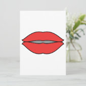 大胆な赤い唇のポップアート 招待状 (スタンド正面)