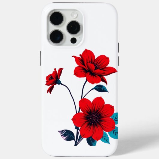 大胆な赤い花のフローム Case-Mate iPhoneケース (裏面)
