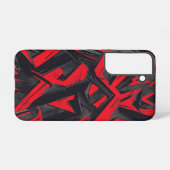 大胆な赤と黒 SAMSUNG GALAXYケース (裏面横)