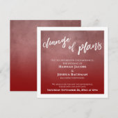 大胆な赤の延期 ウェディング プランの変更カード 招待状 (正面/裏面)