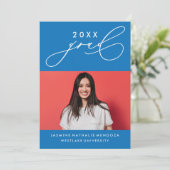 大胆な遊び心のあるカリグラフィー卒業式招待状 招待状 (スタンド正面)