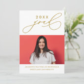 大胆な遊び心のあるカリグラフィー卒業式招待状 招待状 (スタンド正面)