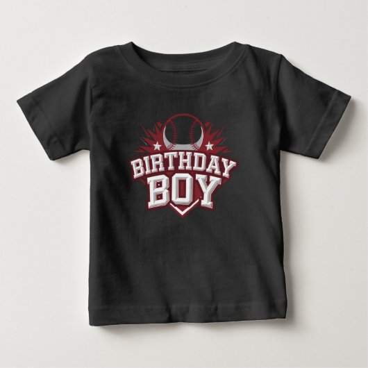 大胆な野球の誕生日 ベビーTシャツ (正面)