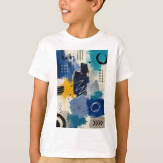 大胆な青の抽象エネルギー Tシャツ