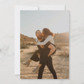 大胆な黒と白のカリグラフィー写真 ウェディング 招待状 (裏面)