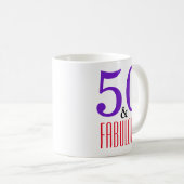 大胆な50歳のお誕生日おめでとうデザイン コーヒーマグカップ (正面右)