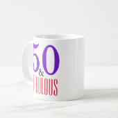大胆な50歳のお誕生日おめでとうデザイン コーヒーマグカップ (正面左)