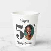 大胆な50歳の誕生日写真 紙コップ (正面)
