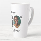 大胆な60歳の誕生日写真 カフェラテマグ (右アングル)