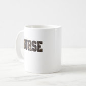 大胆な「NURSE」タイポグラフィの抽象パターン コーヒーマグカップ (正面左)