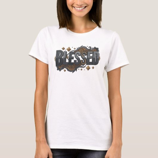 大胆なBLESSED 2Dアーティスティック表現 Tシャツ (正面)