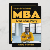 大胆なMBA写真卒業招待状 招待状 (正面/裏面)