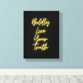 大胆にあなたの真実を生きる キャンバスプリント (インサイチュ (ウッドフロア))