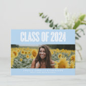 大胆にシックな2024年卒業式招待状 招待状 (スタンド正面)