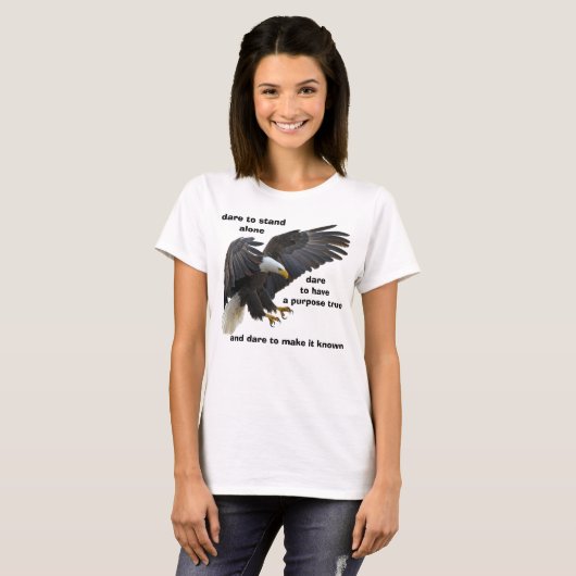 大胆に一人で立ち上がるアメリカのBald Eagle版 Tシャツ (正面フル)