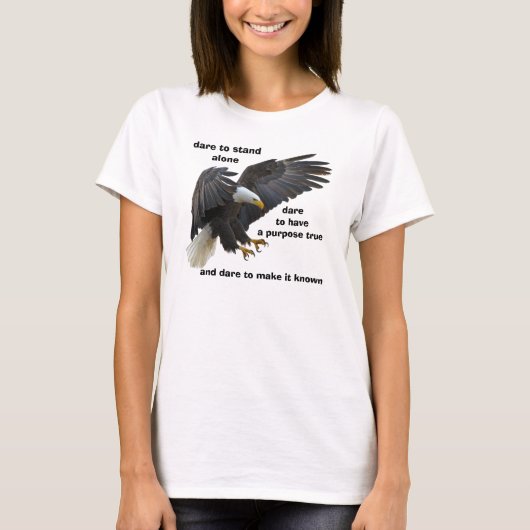 大胆に一人で立ち上がるアメリカのBald Eagle版 Tシャツ (正面)
