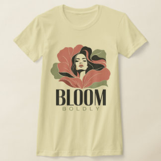 大胆に咲くフェミニンな植物画 Tシャツ