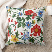 大胆に咲け - エレガントな花柄スロー枕 クッション (ブランケット)