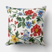 大胆に咲け - エレガントな花柄スロー枕 クッション (正面)