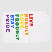 大胆に愛し誇らしげに滞在プライドゴルフタオル ゴルフタオル (横)