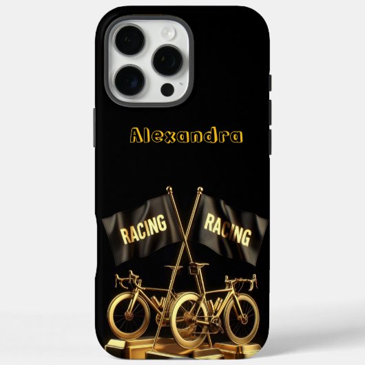 大胆に輝くゴールデンバイクの旗 Case-Mate iPhoneケース (裏面)