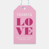 大胆ピンクのバチェロレッテウィークエンド ギフトタグ (正面)