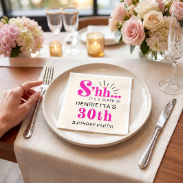 大胆ホットピンクのサプライズ30歳の誕生日ナプキン スタンダードカクテルナプキン
