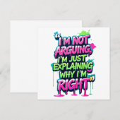 大胆ユーモア名言 ネオン グラフィティ デザイン 招待状 (正面/裏面)