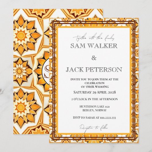 大胆レトロタイル 招待状 (正面/裏面)