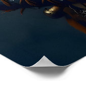 大胆不敵なグリズリー詳細バイキング戦士デジタルA ポスター (角)