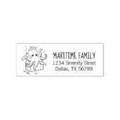 大胆不敵なタコが宝庫を守る住所 ラバースタンプ (インプリント)