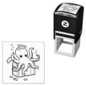 大胆不敵なタコが宝物を守る私の色 セルフインキングスタンプ (インサイチュ)