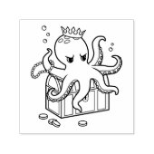 大胆不敵なタコが宝物を守る私の色 セルフインキングスタンプ (デザイン)